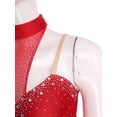 thumbnail image 5 of inlzdz  Latin Dance Dress Women Rumba Chacha Tango Single Sleeves Performance Clothing Latin Skirt Red XL, 5 of 7
