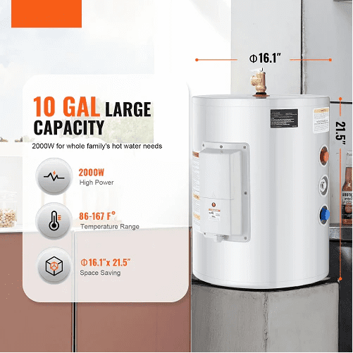 40L Compact 1.6kW Electric Tankless Water Heater for Bathroom And Shower FJI-POR-40S2