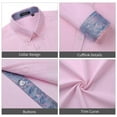 thumbnail image 6 of HISDERN Dress Shirts for Men Button Down Dress Shirt Casual Long Sleeve Formal Shirt Pink Purple, 6 of 7