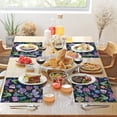 thumbnail image 2 of Floral Placemats Butterfly Bird Flower Leaf Bloom Heat Resistant Dining Table Place Mats Stain Resistant, 12 X 18 Inches, Set of 4, 2 of 3