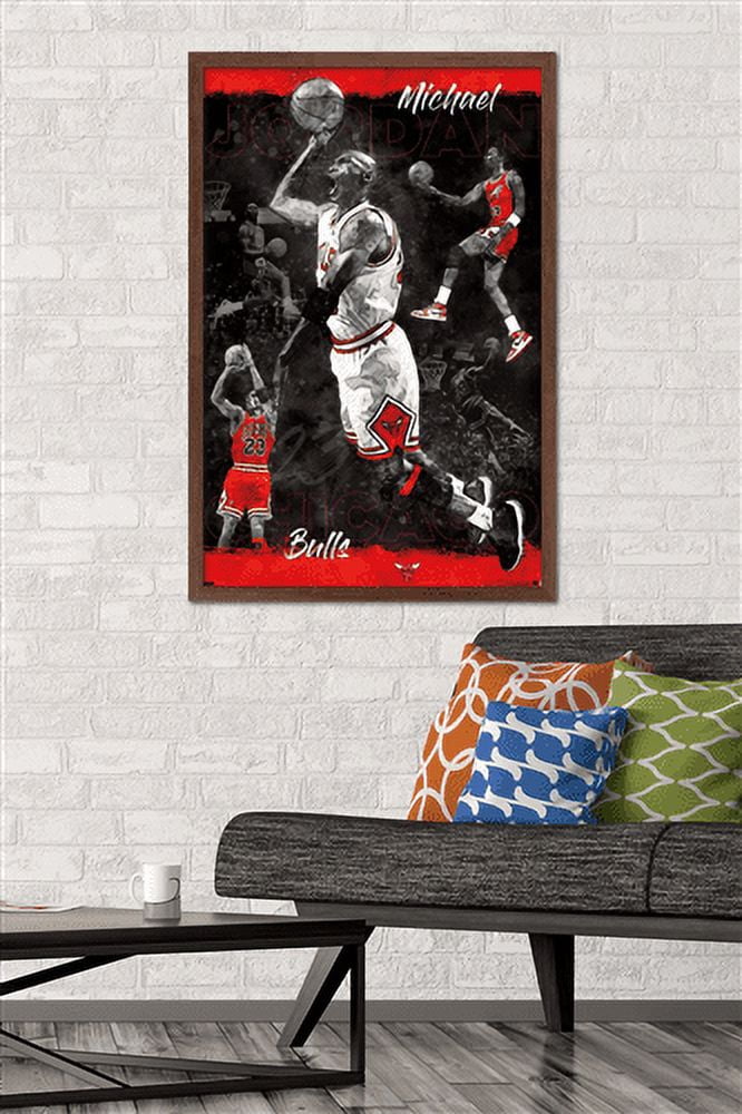 Michael Jordan - Sketch Wall Poster, 22.375" x 34", Framed