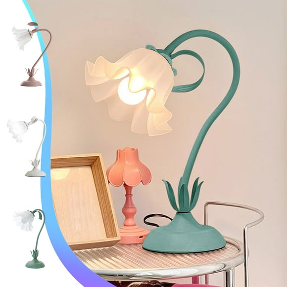 Sentmoon Desk Lamps Desk Lamp Cute Flower Table Lamp LED Reading Light Bedside Vintage Flower Night Light 3 Colors Modes Lamps Decor Living Room Bedroom Room Lighting Table Lamps Home Decoration