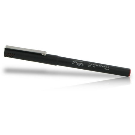 Smooth 0.5 Mm Needlepoint - Integra Smooth Writing Roller Ball Pen (12 Pack, Red)