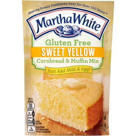 (12 Pack) Martha White Gluten Free Sweet Yellow Cornbread & Muffin Mix, 7