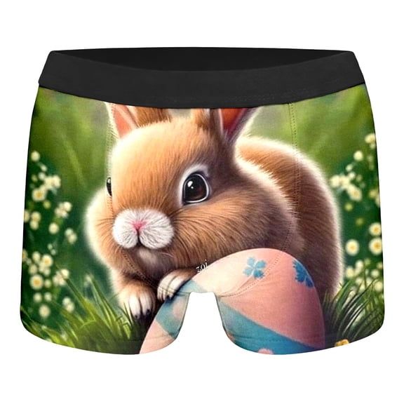 Boys' Easter Boxers Cartoon Rabbit Easter Egg Print Underwear Green 4Y-5Y
