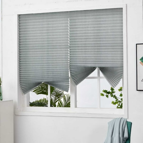 Pleated Window Shades Featuring Self-Adhesive Double-Sided Tape For Easy No-Drill Installation, Semi-Blackout Privacy Curtains Ideal For Indoor Areas Including Kitchens Bathrooms