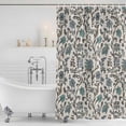 thumbnail image 4 of Teal Green Leaf Waterproof Fabric Shower Curtain,Vintage Farmhouse Boho Pastoral Tribal Waterproof Fabric Shower Curtain for Bathroom Curtains Bathtubs Shower Curtains with 12 Hooks Standard 72x72, 4 of 8