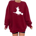 thumbnail image 2 of HKEJIAOI Halloween Hoodies for Femmes Manches Longues Col Rond Imprimé Graphique Moderne Halloween Célébration Esthétique Rouge-A, 2 of 4