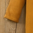 thumbnail image 3 of WIBACKER Newborn Baby Boy Girl Waffle Knit Footie Jumpsuit Long Sleeve Romper Hat Fall Winter Clothes, 3 of 8