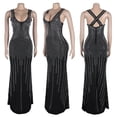 thumbnail image 3 of Vestido largo Zoctuo, sexy, con cuello en V y diamantes de imitación, negro, 3 of 6