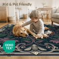 thumbnail image 4 of ODIKA 8'x10' Washable Area Rug Gothic Moth Design With Botanical Vine Symmetry Accents Witchy Floral Refined for Dining Room, Large Office, Lounge, Non-Slip Chair-Friendly Mat, 4 of 7