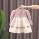 thumbnail image 1 of Vestido de suéter de una pieza para niñas de otoño e invierno, vestido de princesa de punto, mangas abullonadas de estilo coreano para niñas, 1 of 5