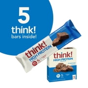 think! High Protein Bar, Brownie Crunch, 20g Protein, Gluten Free, 5 Count