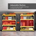 thumbnail image 5 of 47" W Garage Shelving with Pegboard 3000LBS Garage Shelving Heavy Duty 4-Tier Metal Storage Shelves Adjustable Shelf Unit for Basement Warehouse 47.3" W x 23.7" D x 78.7" H Black&yellow, 5 of 8