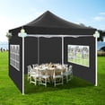 thumbnail image 6 of Hoteel 10x10 Heavy Duty Canopy Tent with 4 Sidewalls, Commercial Instant Shelter Tent for Parties, Wedding Event, Adjustable Outdoor Canopy with Carry Bag, 4 Ropes & 8 Stakes, Black, 6 of 8