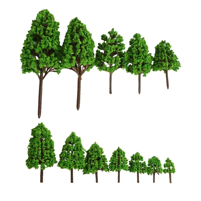 Train Road Decorative Modelo Tree Interior Outdoor Miniatura Paisaje Realista Plantas Artificiales Simulación árboles falsos 12 Paquetes Noticed HA011883-00
