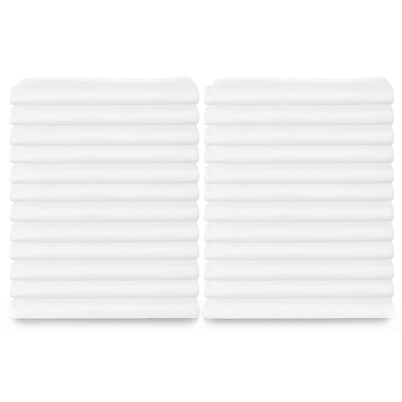 White Classic T-180 Heavy Weight Cotton Pillowcases, White, Standard 20x30, 24 Count