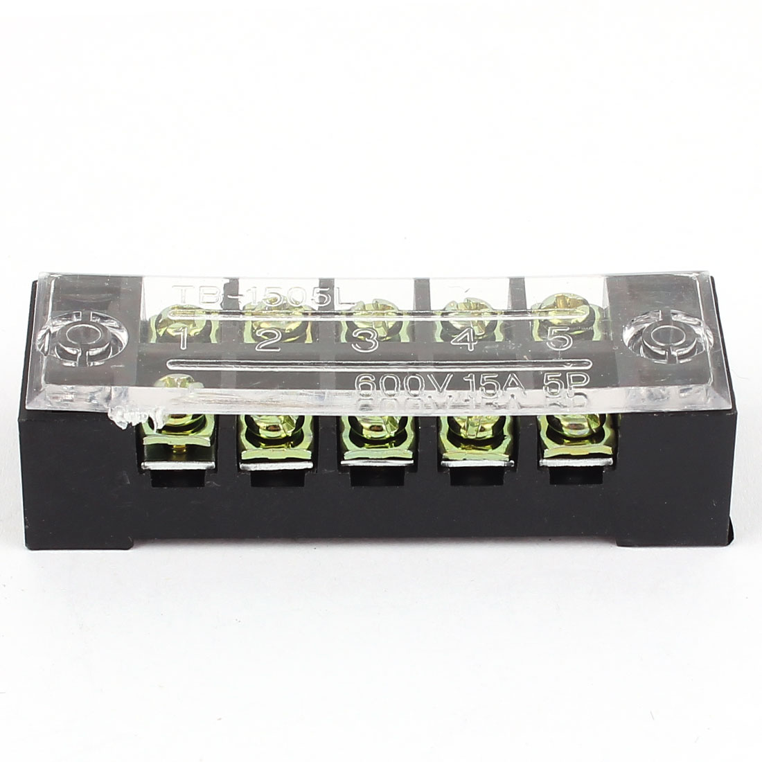 2pcs 600V 15A 5P Dual Row Electric Barrier Terminal Block Cable Connector Bar - image 2 of 4