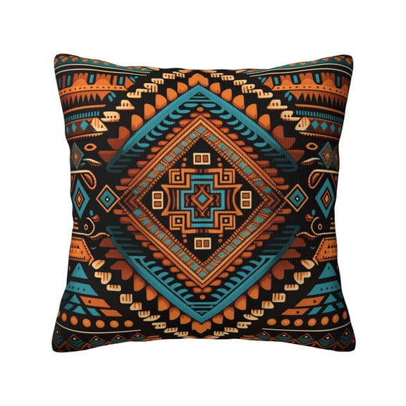 Native Southwest Tribal Indian Aztec Throw Pillow Covers 18x18 Inch Decorative Case Cushion Pillowcase for Couch Sofa Bed Bedroom Living Room