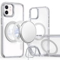 thumbnail image 5 of For Apple iPhone 16 (6.1") Hybrid Clear Back Invisible Camera Bracket Stand [With Magsafe Magnetic Circle] Shockproof Color Frame Cover ,Xpm Phone Case [ White ], 5 of 8