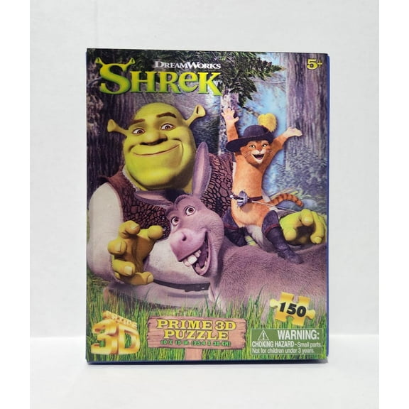 DreamWorks Shrek, Donkey and Puss In Boots 150 Piece Prime 3D Lenticular Puzzle - 10 x 15 Inches