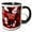 Black/White, variant on 3drose, Red Ruby Jewel - Gemstone - Diamond-like Design - Bling Gem Sparkly Glittery Texture, 11oz Two-tone Red Mug