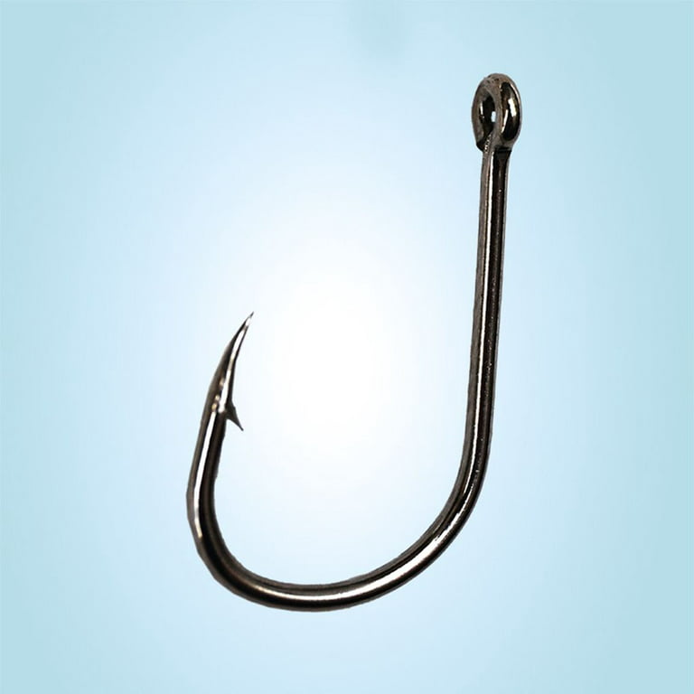 100Pcs/Set Carbon Steel Carp Fishing Hook Fishhooks Durable Head Fishing Hooks with Hole, Type 2, Size: Show As Pictures, Silver