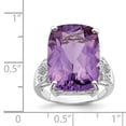 thumbnail image 5 of 925 Sterling Silver Rhodium-plated Amethyst and Diamond Ring Size 7, 5 of 6