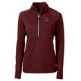 thumbnail image 2 of Women's Cutter & Buck  Burgundy Washington Commanders Helmet Logo Adapt Eco Knit Stretch Recycled Half-Zip Pullover Top, 2 of 3
