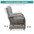 thumbnail image 6 of MEETWARM 3 Piece Wicker Rocking Rattan Patio Outdoor Set with Glass-Top Coffee Table, Gray, 6 of 7