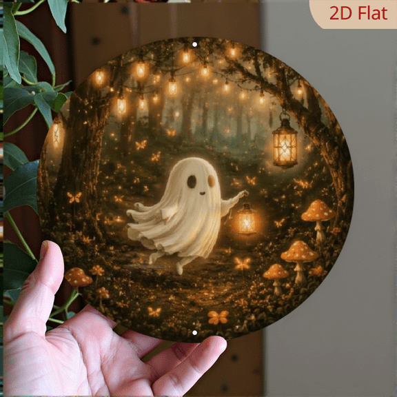 The Wonderful World of Ghosts - Vintage Aluminum Decorative Signs & Plaques, 1pc, Metal Wall Decor for Indoor or Outdoor Use, Home Decor Tintype, Fun Wall Art for Homes, Restaurants, Cafes, G