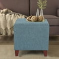 thumbnail image 5 of Joveco 16" Cube Ottoman Foot Stool Square Fabric Foot Rest Seat with Wood Legs (Blue), 5 of 8