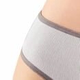 thumbnail image 3 of Ozmmyan Womens Low Rise Ribbed Cotton Bikini Panties Heart Cutout Bow Detail Breathable Cheeky Underwear, 3 of 5
