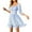 Sky Blue Womens Summer Dress, variant on USSUMA Summer Dresses for Women 2022 Solid Boho Ruffle Flowy Swing Mini Womens Dresses Short Sleeve Sundresses for Women Round Neck Wedding Guest Dresses for Women