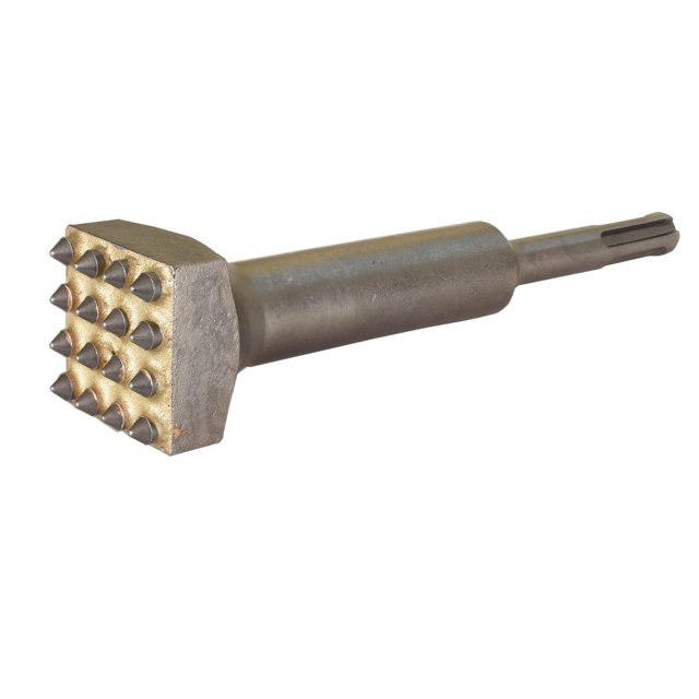 ACTINTOOL 5 5/8 in. x 1 1/4 in. 16 Tips Concrete Repair Patch Prepare Sds Plus Bushing Tool, 1 1/4 Inch Square Head Concrete Roughness Coating Remove Bushing Bit for Rotary Hammer (Pack of 1)