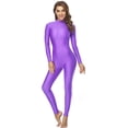 thumbnail image 1 of Speerise Mono ajustado de una pieza con cremallera y cuello alto para adulto, leotardo de cuerpo completo, mono ajustado para mujer, 1 of 4