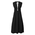 thumbnail image 4 of Vestido largo sin mangas retro liso para mujer: estilo sexy y moderno, material de poliéster, talla única, ideal para la playa o una fiesta, se recomienda lavar a mano., 4 of 5