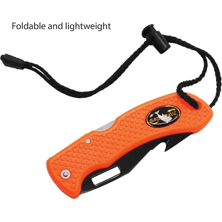 Nami Folding Knife - Wrist Lanyard Saltwater Resistant - Scuba Diving Spearfishing Fishing Hunting Camping Gear (Black/)