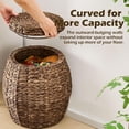 thumbnail image 6 of Casa Pura Furniture Handwoven Water Hyacinth Storage Basket with Lid, Brown, 6 of 7