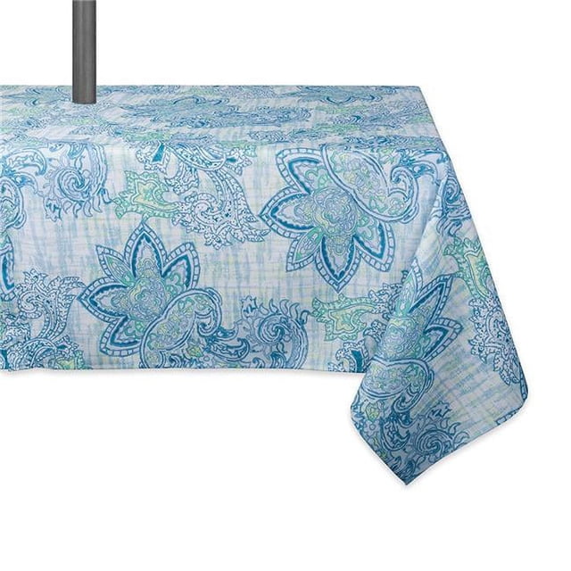 Midwest Design Imports Nappe Extérieure Imprimée Paisley Aquarelle Bleue avec Fermeture Éclair 60 Pieds' x 120 Pieds'
