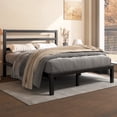 thumbnail image 5 of E-motie Queen Size Metal Platform Bed Frame with Headboard, Heavy Duty Metal Slat Mattress Foundation, Easy Assembly, No Box Spring Needed, Black, 5 of 8