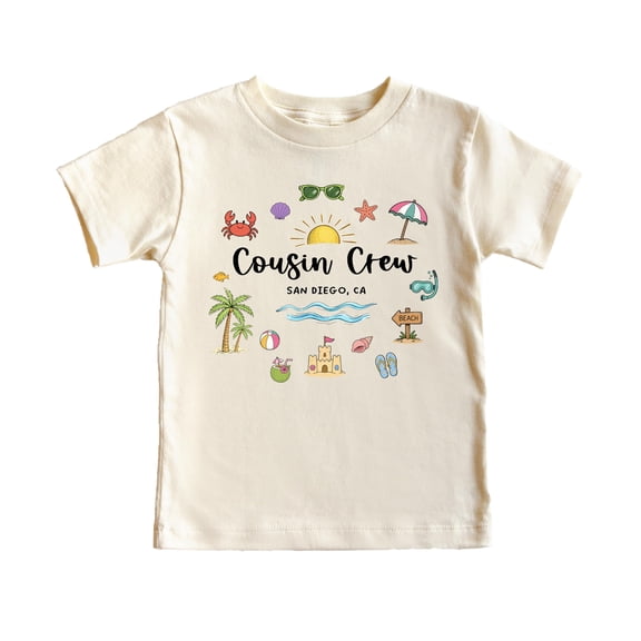 Cousin Crew San Diego CA Shirt Matching Family Vacation Beach Trip T Shirt for Kids Women Men Natural Shirt 5-6
