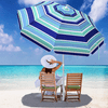 SANSUNTEK Beach Umbrella with Sand Anchor,6.5ft Portable Travel Beach Umbrella for Sand with Tilt Aluminum Pole, Sun Wind Resistant Umbrella for Beach Patio Backyard Outdoor with Carry Bag