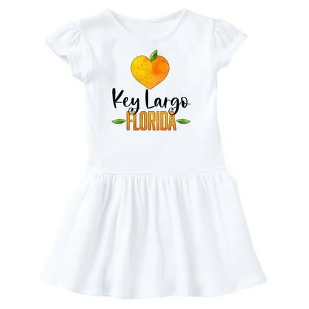 

Inktastic Key Largo Florida Orange in Heart Gift Toddler Girl Dress