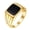 Black, variant on Women Stainless Steel Square Signet Rings 12mm Black Enamel Wedding Bands Gold Plated Black Size 9