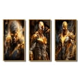 thumbnail image 2 of Designart "Fierce Superhero Valor Unleashed" Superheros Framed Wall Art Set Of 3 - Yellow Superheros Frame Canvas Set For Living Room Decor, 2 of 6