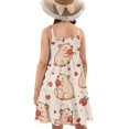 thumbnail image 2 of Uourmeti Girls Summer Dress Capybara Sunflower Swing Dresses for Girls Causal Spaghetti Strap A Line Tiered Dresses for Kids Cute Capybara Sundress,13-14y, 2 of 6