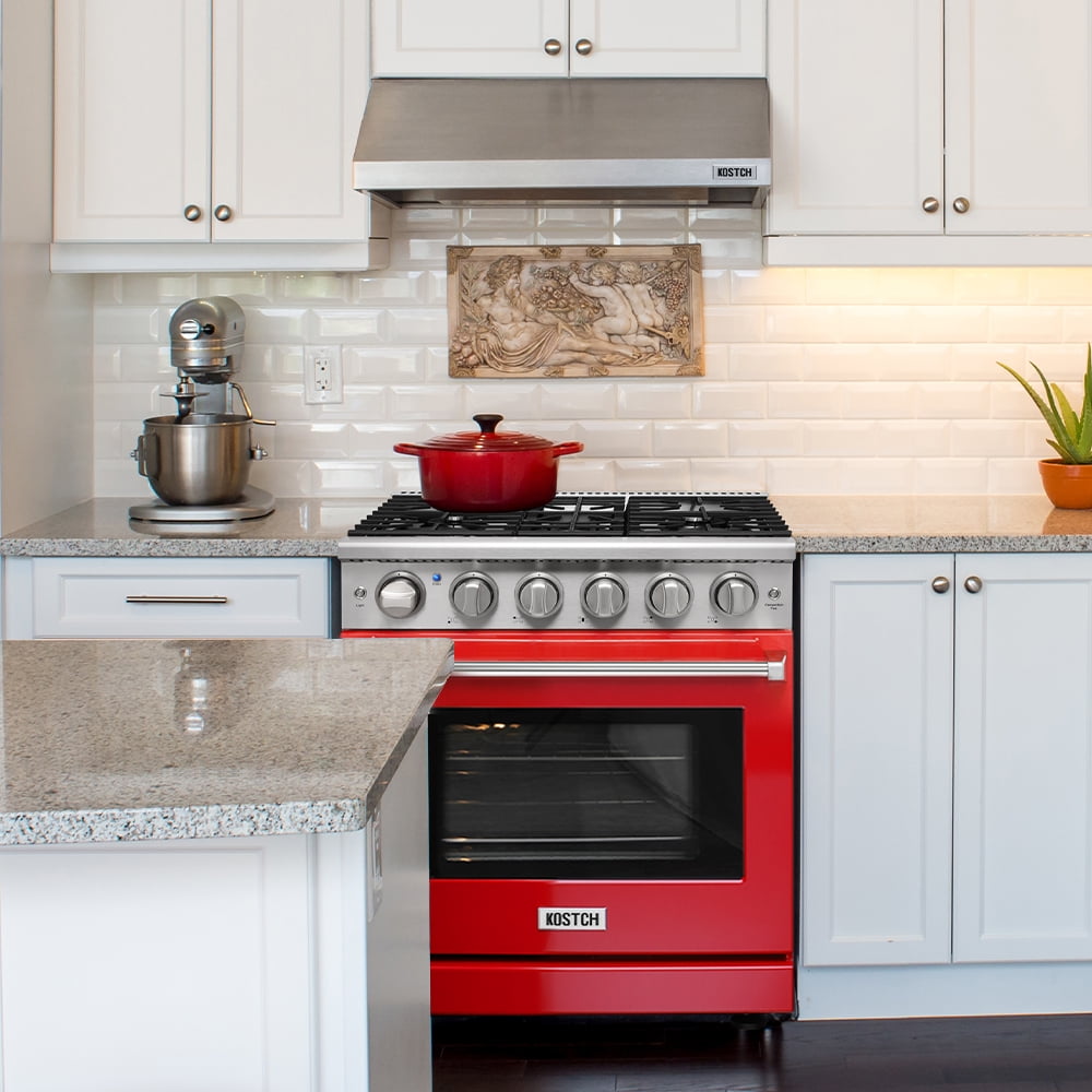 KOSTCH 30in Freestanding Natural Gas Range in Stainless Steel with 5 Sealed Burners and 4.55 Cu ft Oven, 110V