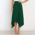 thumbnail image 5 of LOVZFMLL Maxi Skirts for Women 2025 Pleated Swing Flowy High Low Hem Long Skirts Elastic Waist Casual, Beach, Vacation, Work Clothes Green L, 5 of 9