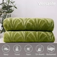 thumbnail image 6 of Whale Flotilla Flannel Fleece 60x80 Inch Twin Size Blanket for Bed, Soft Fluffy Velvet Bedspread Coverlet with Decorative Vintage Pattern for All Season, Warm and Lightweight, Olive Green, 6 of 9